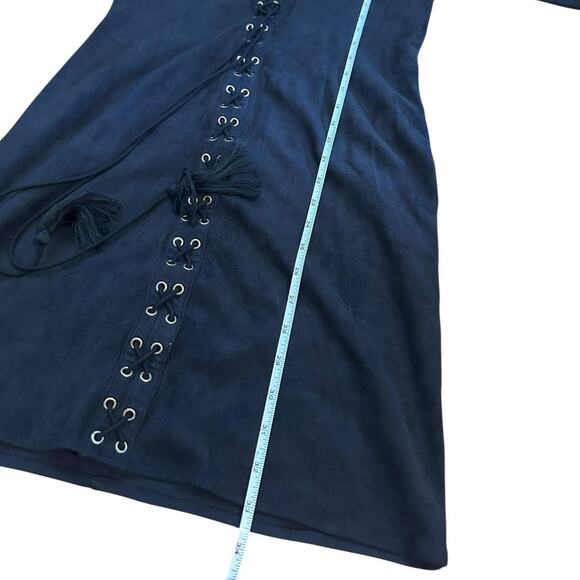 Grey grunge goth suede lace up - Picture 3 of 6